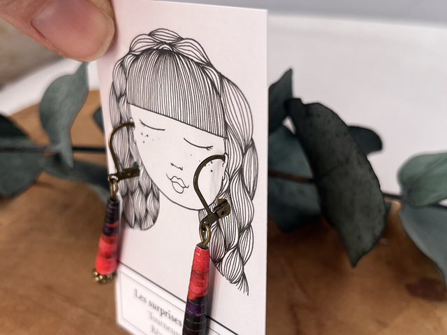 Boucles d’oreilles perles de papier