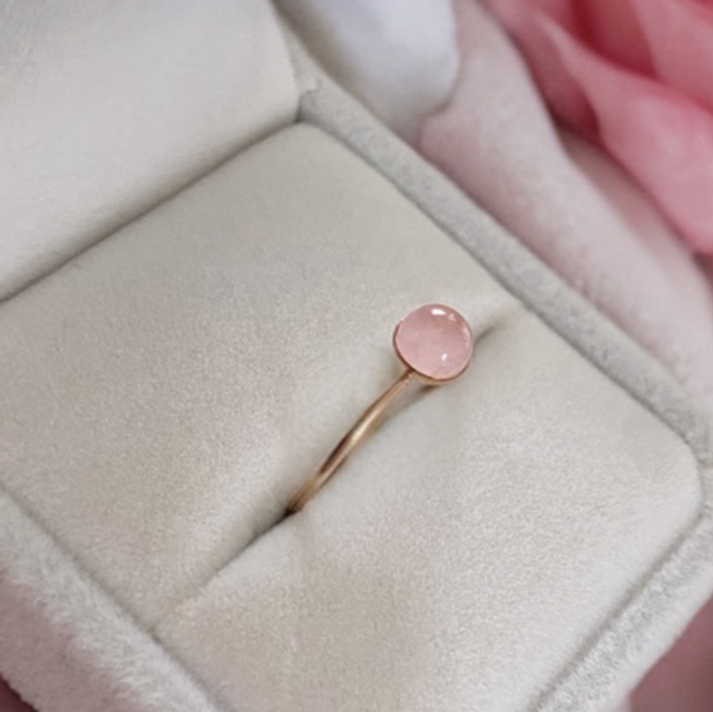 Ring classic • rosenkvarts • 14k gullfylt • 5mm