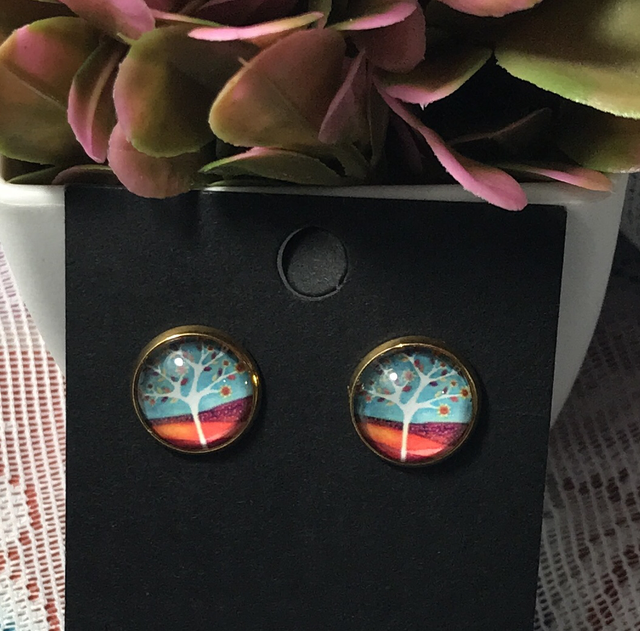 Mixed Stone Stud Earrings - STU62