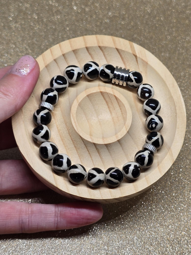 Bracelet Agate du Tibet en 1 cm