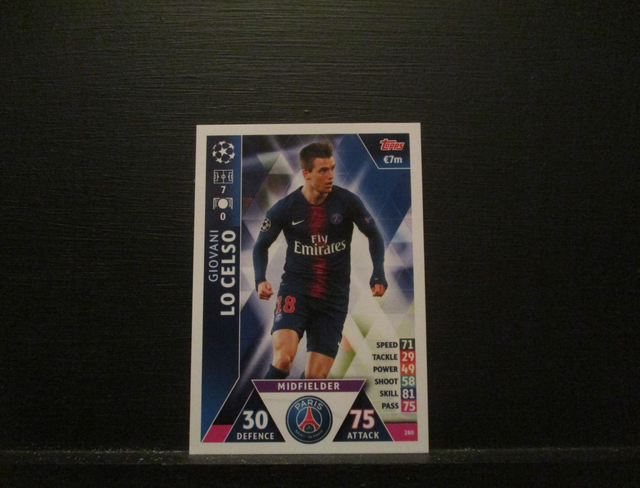 Giovani Lo Celso - UEFA Champions League Match Attax 2018/19 Original Trading Card #280