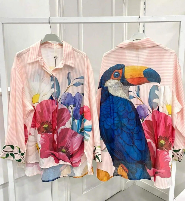 Chemise manche longue estivale en lin 