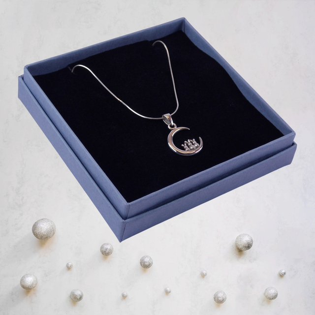 Sterling Silver Moon and Hares Pendant Necklace – Celestial Magic