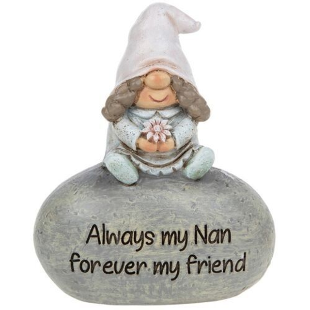 Beautiful Sentiment Stone Pebble with Gonk Figure on Top with Sentiment Words.
