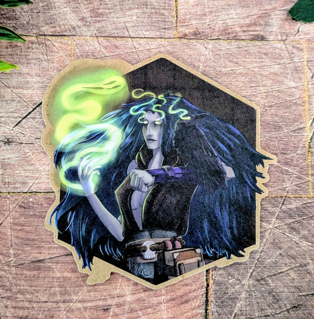 Autocollant "Nécromancienne" - 8 x 8cm - Kraft