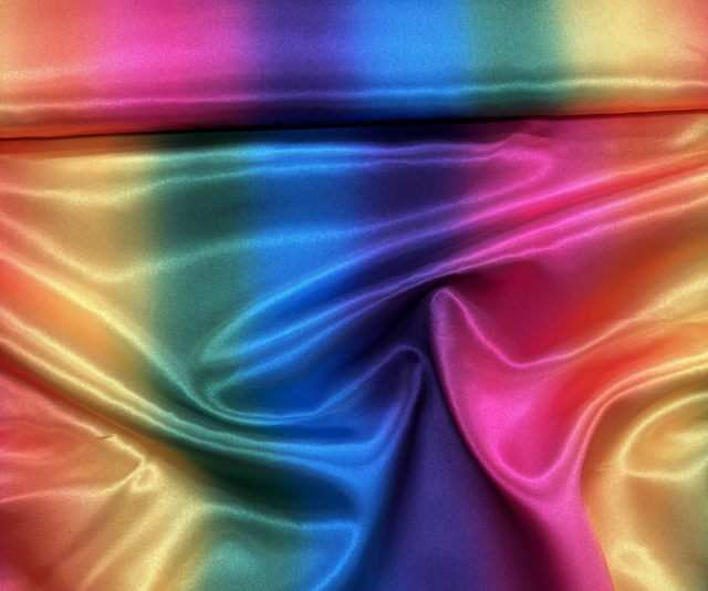Rainbow Stripe Satin