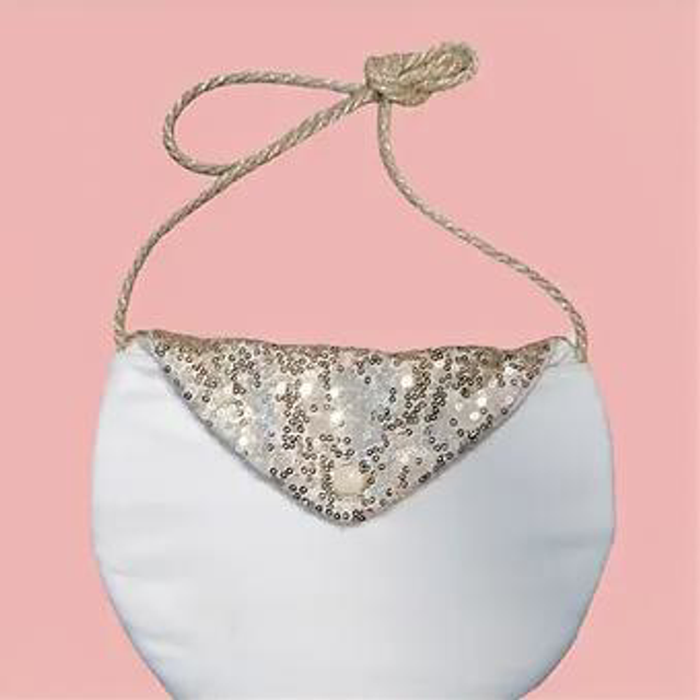Sac pochette satin sequin rond