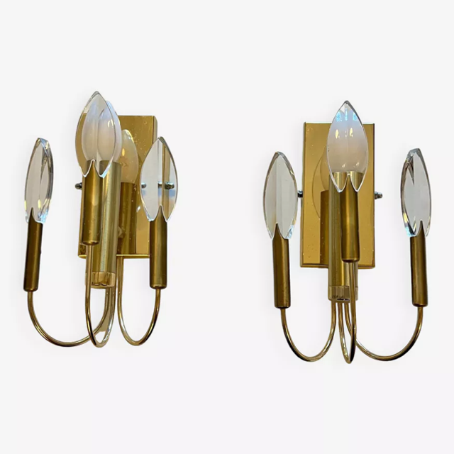 Paire appliques murales italiennes vintage 70’