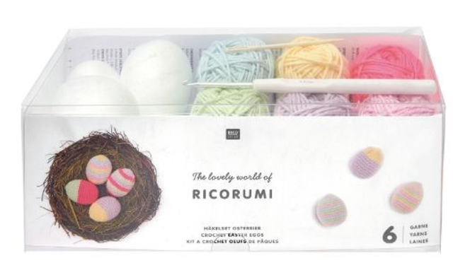 Häkelset Ricorumi Ostereier pastell 15 teilig