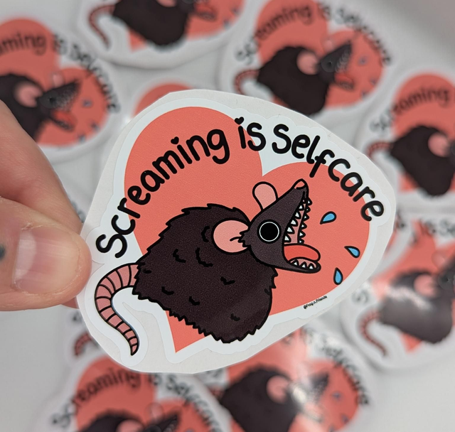 Screaming is selfcare sticker 