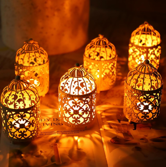 Metal Hanging Birdcage Tea Light Candleholder
