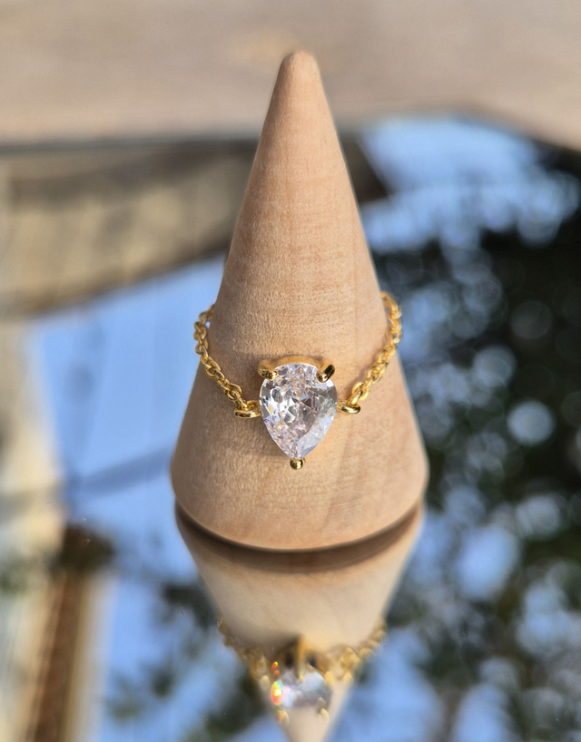 Bague chaine ajustable STRASS 