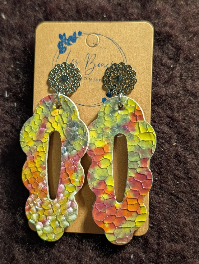 Boucles d'oreilles Charlotine jaune orangé ch013