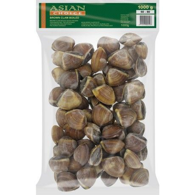 Asian Choice Brown Clams Boiled 60/80