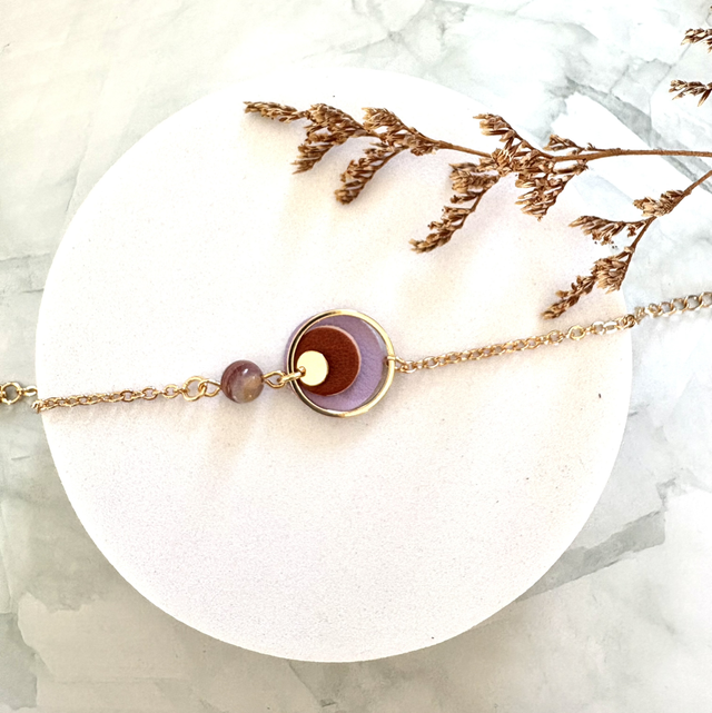 Bracelet INDISPENSABLE Doré à l’Or Simili de cactus et d’olive