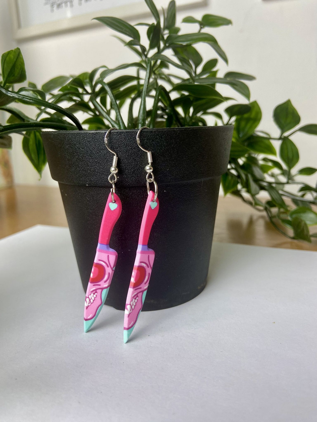 Knife earrings.