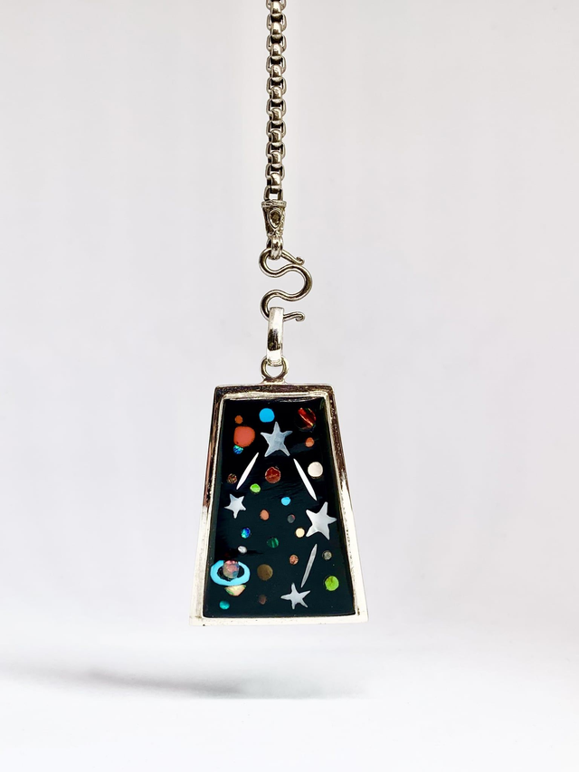 Pendentif Galaxy BALANCE argent massif et pierres naturelles 