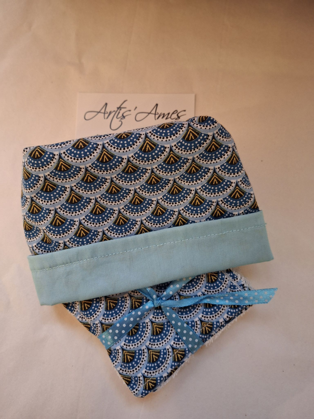 Panière 8 lingettes Motifs jaune et bleu