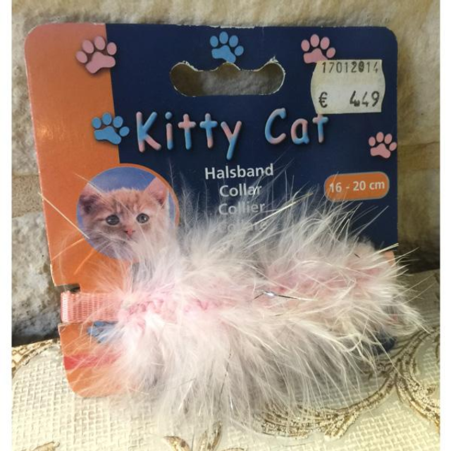 Nobby kittenhalsband kitty cat met veertjes