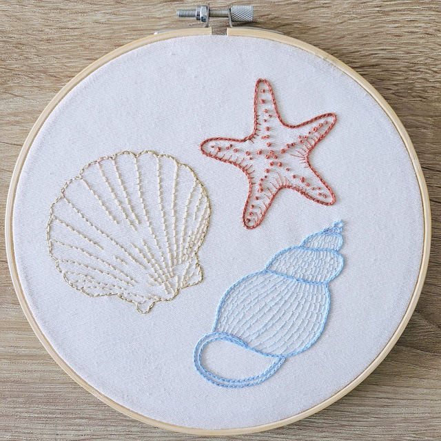 Cercle brodé - La mer