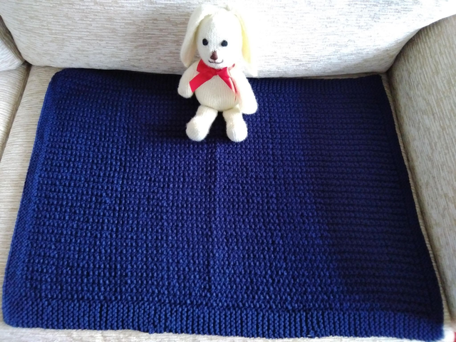 Midnight Blue Baby Blanket Sand Stitch