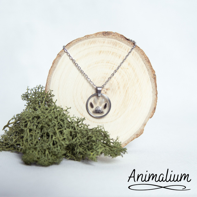 Collier cercle plat poils empreinte