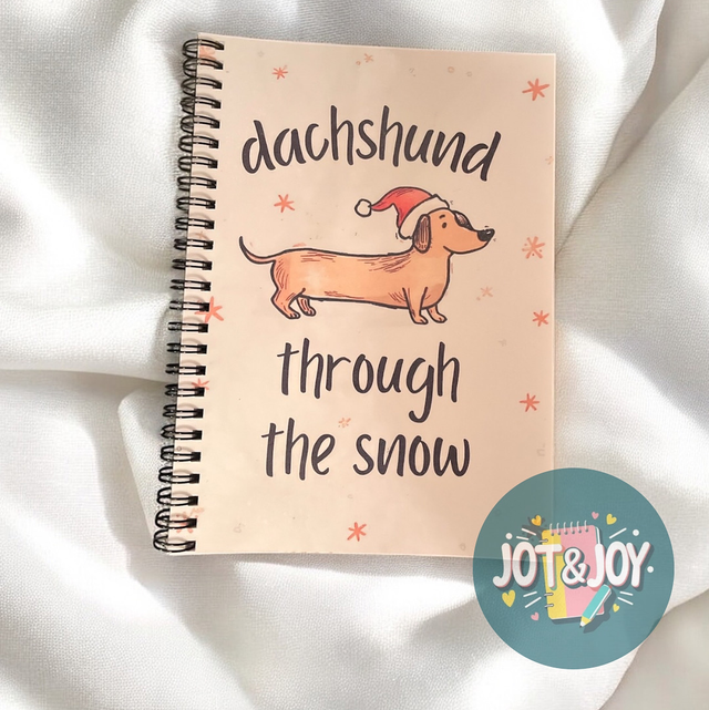 Dachshund Through The Snow - A5 Notebook