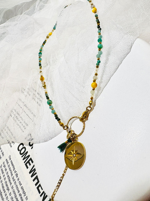 Naszyjnik “KOLOROWA ZIELEŃ” 🍍🌊