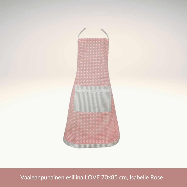Vaaleanpunainen esiliina LOVE 70x85 cm Isabelle Rose