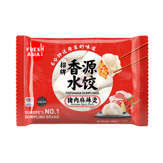 香源 Fresh Asia 香源猪肉麻辣烫水饺400g Freshasia Sichuan Spicy Pork Dumplings