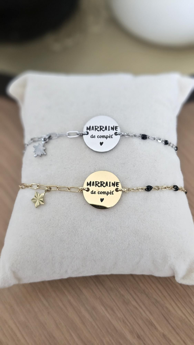 Bracelet chaîne &quot;marraine de compet &quot;