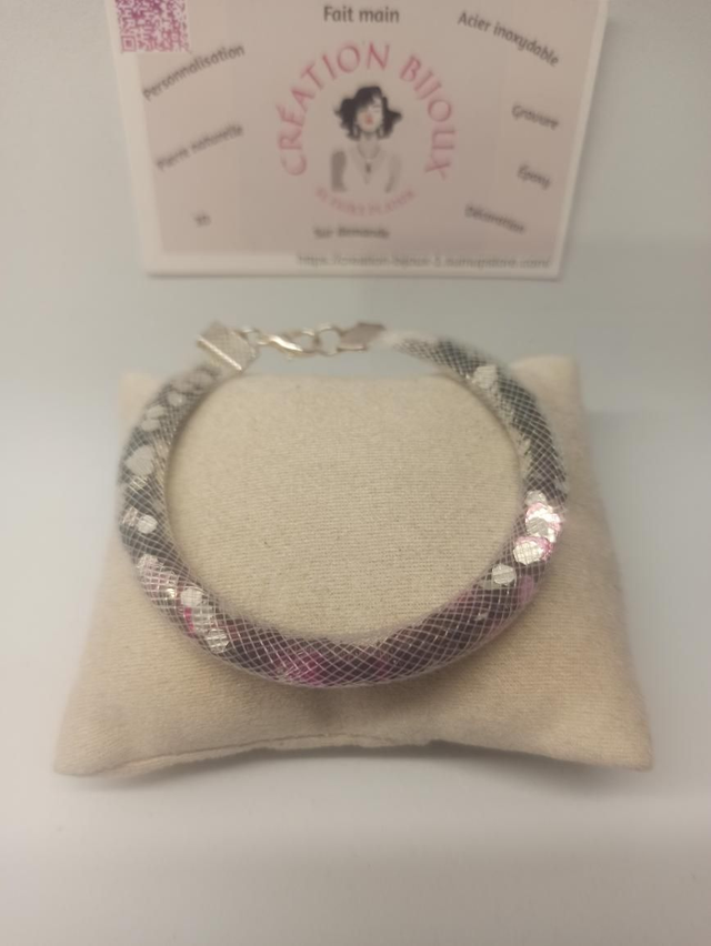 Bracelet rose et argenté 