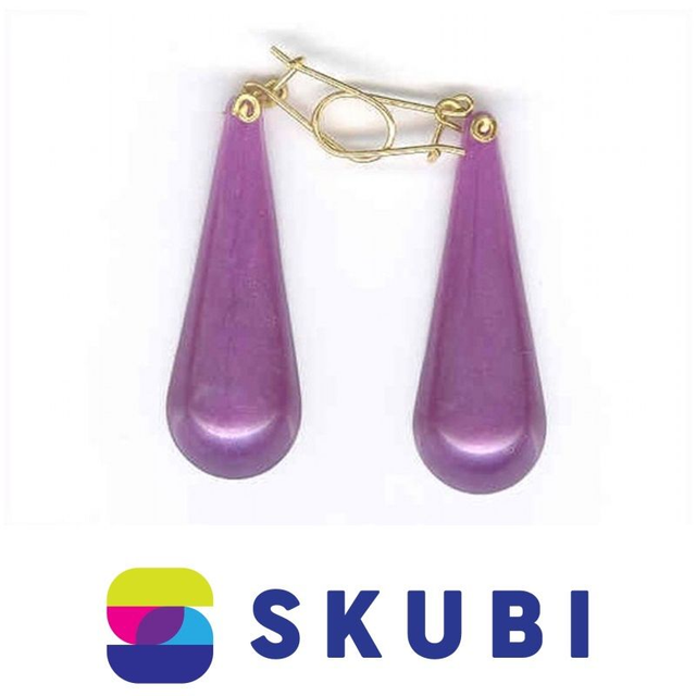 RETRO NÁUŠNICE PLASTOVÉ - KAPKY - 4 CM - NA HÁČKU (č. 126)