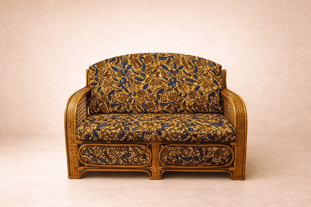 Canapé 2 places rotin et wax