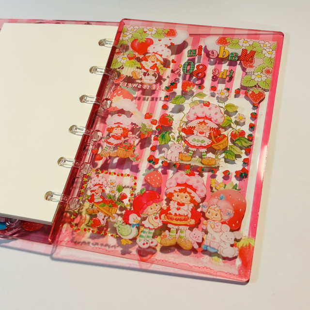 Acrylic Strawberry Shortcake themed shaker notebook