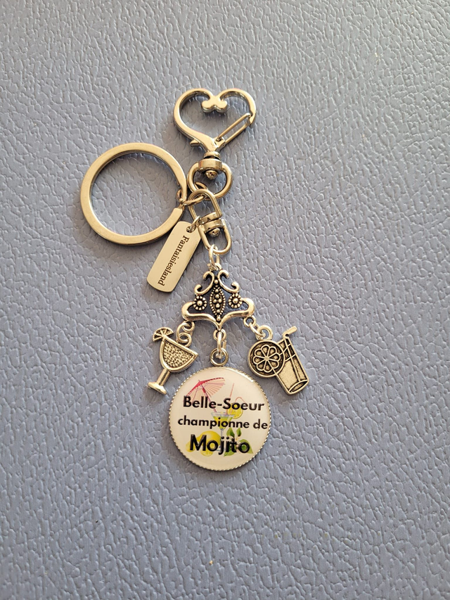 Accroch-clés argenté - belle-soeur championne de Mojito