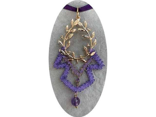 Pendentif Laurier Mauve
