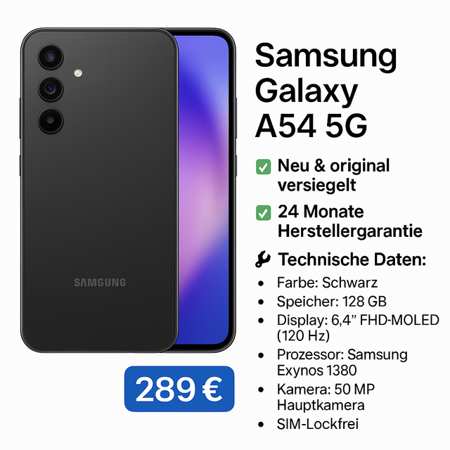 📱 Samsung Galaxy A54 5G 128GB NEU & versiegelt