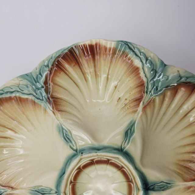 Assiette de service à huîtres Digoin Sarreguemines