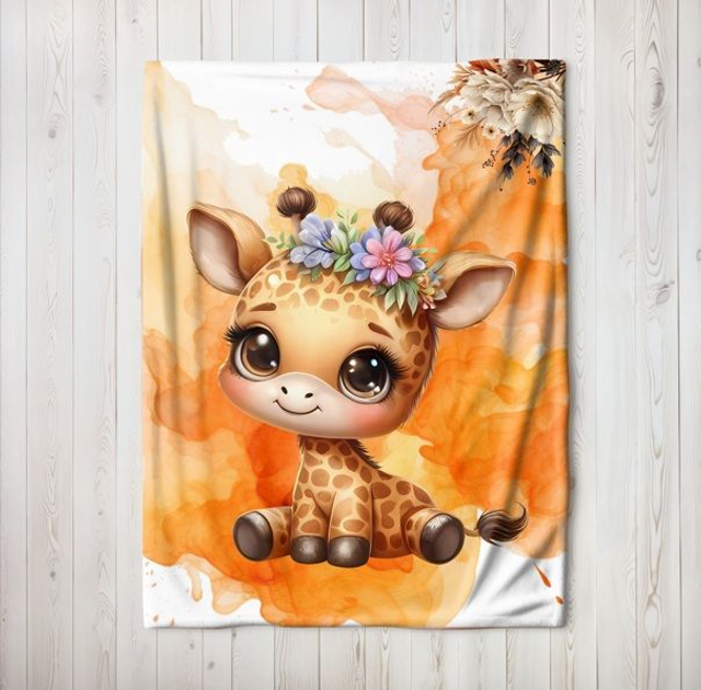 Plaid personnalisé girafe