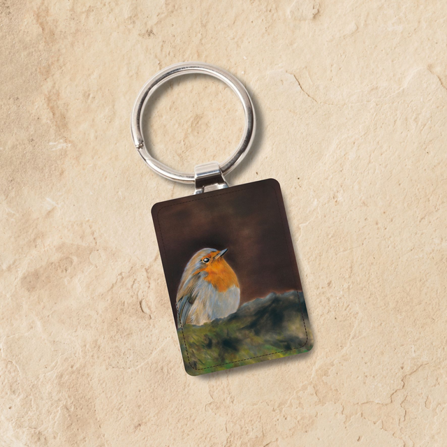 Porte clés en cuir - Rouge george