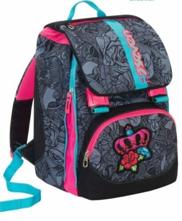 Zaino SEVEN scuola sdoppiabile roses girl-Nero 