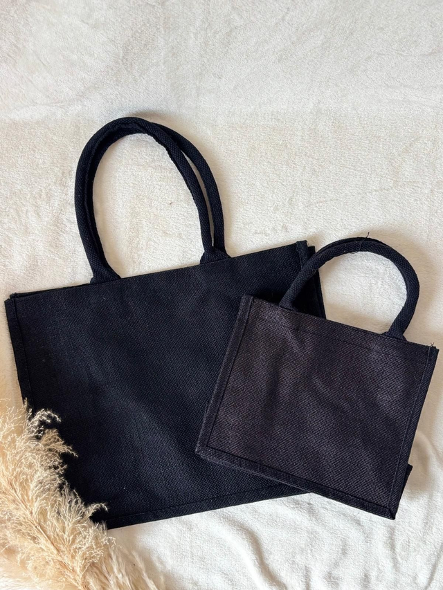 Sac en toile de jute noir à partir de