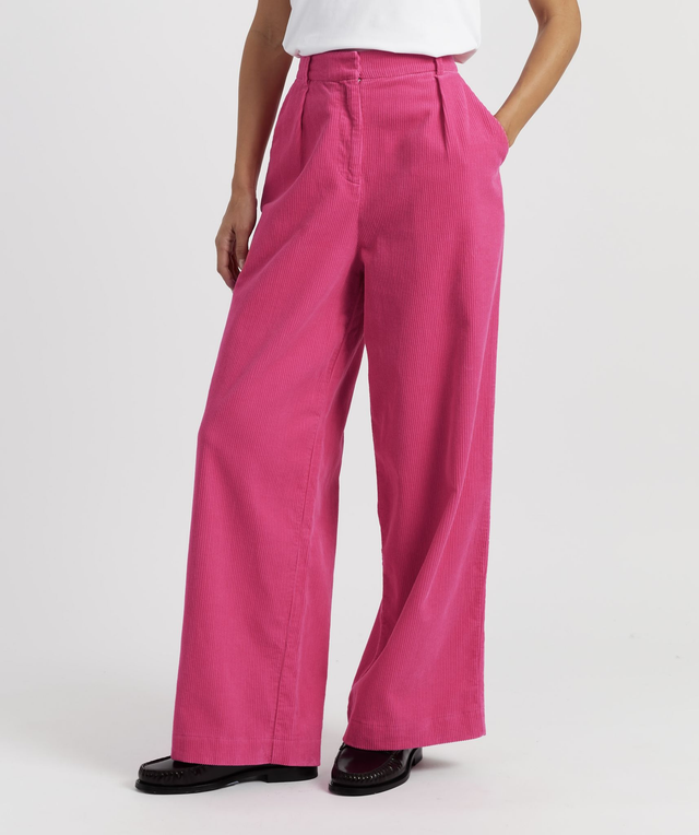 Raspberry Wide Leg Cord Trouser