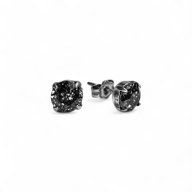 Ohrstecker KLASSIK SMALL Black Patina, Schwarz