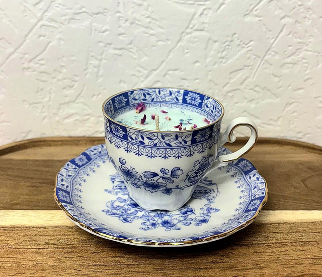 TASSE +SOUS TASSE PORCELAINE BAVARIA Theresia bleue 