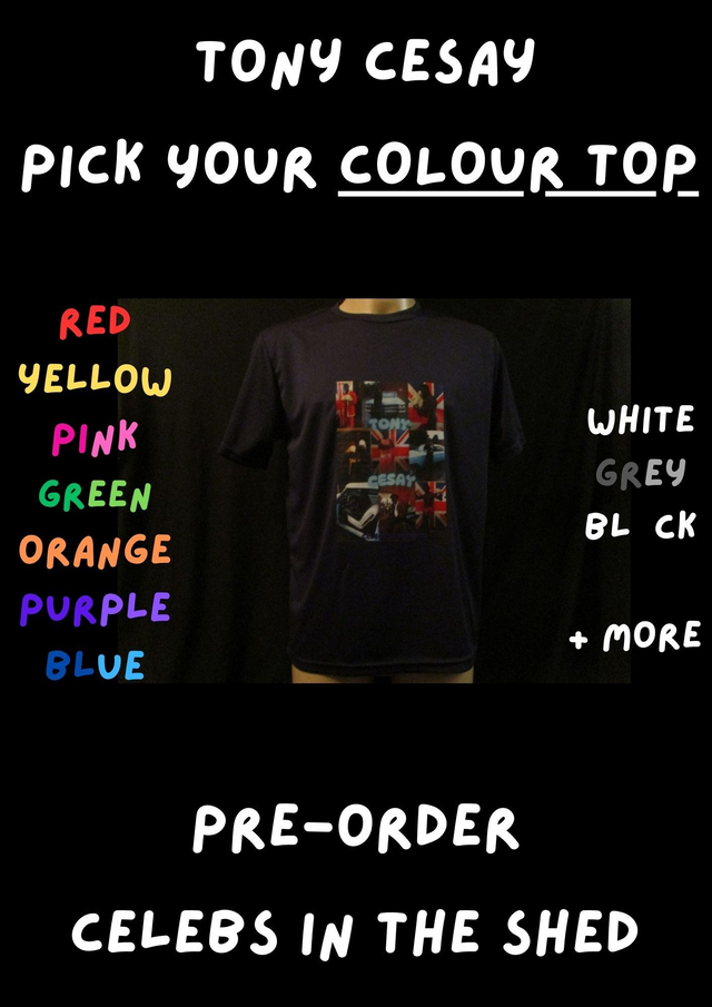 Tony Cesay ABA Champion Boxer Picture T-Shirt (Blue Bubble) ADULT 100% Polyester Crew Neck Top PRE-ORDER