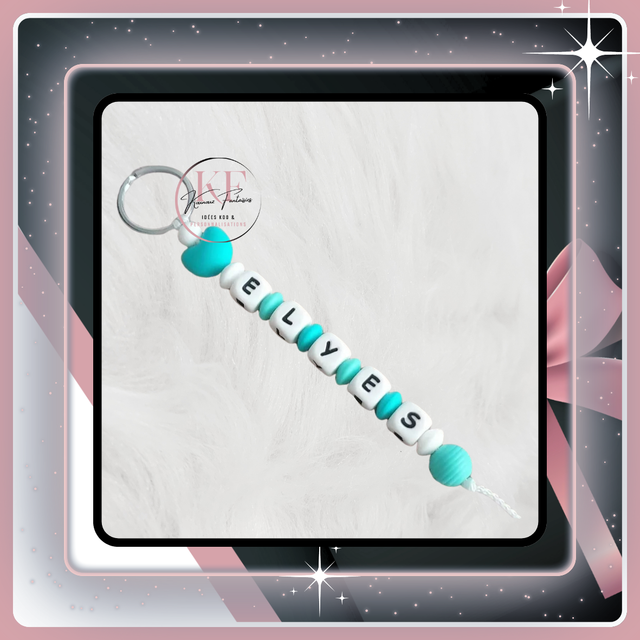 Porte-clés prénoms garçons en silicone 