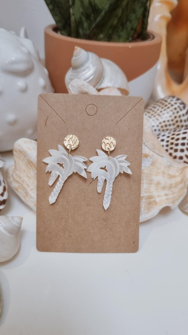 Boucles d'oreilles palmier nacre 