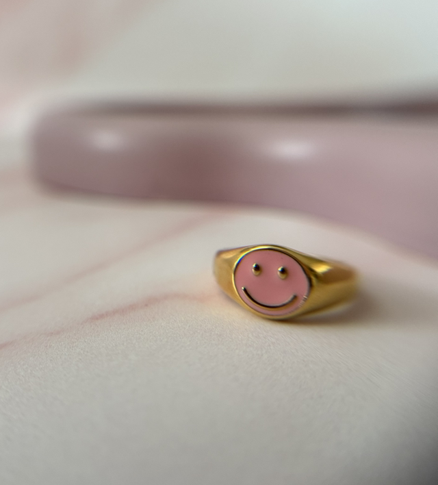 Ring Smiley Baby Pink